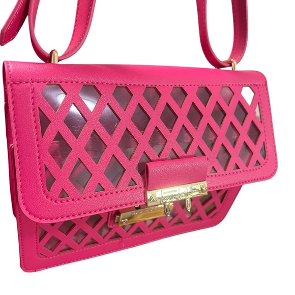 NICOLE MILLER NEW YORK Pink Crossbody Bag Adjustable Straps Barbiecore Casual - Picture 7 of 8